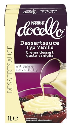 Nestlé docello Dessertsauce Typ Vanille, Servierfertig, Vegetarisch, 1er Pack (1 x 1L) von NESTLE PROFESSIONAL