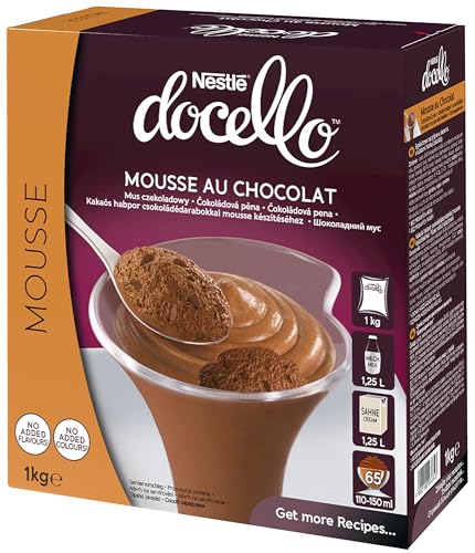 Nestlé docello Mousse au Chocolat mit Schokoladenstückchen, Dessertpulver, 1er Pack (1 x 1kg) von NESTLE PROFESSIONAL