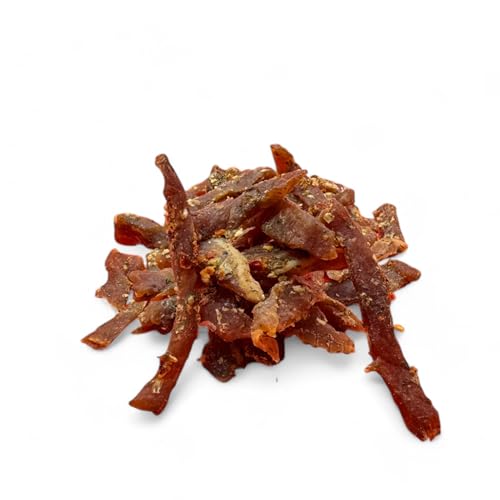 NEW BEER SNACK - Trockenfleisch Snacks - Jerky - Leckerer Knabberartikel aus Schweinefleisch - Pork Jerky Geräuchert und Gewürzt - Fleisch Streifen, Süßer Geschmack, 100 g von NEW BEER SNACK