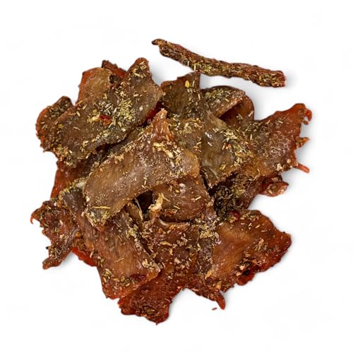 NEW BEER SNACK - Trockenfleisch Snacks - Jerky - Leckeres Knabbereartikel aus Schweinefleisch - Pork Jerky Geräuchert und Gewürzt - Fleisch Scheiben, Französischer Geschmack, 100 g von NEW BEER SNACK