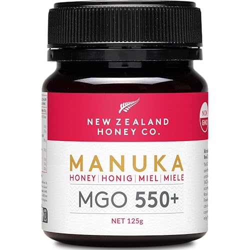 New Zealand Honey Co. Manuka Honig MGO 550+ | Aktiv und Roh | Hergestellt in Neuseeland | Zertifiziertem Methylglyoxal Gehalt | 125g von NEW ZEALAND HONEY CO