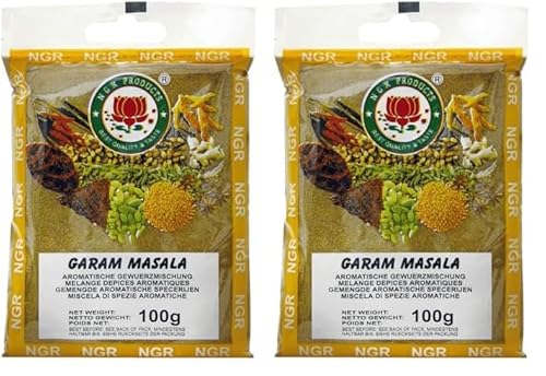 Ngr Garam Masala, Gewürzmischung zum Würzen von Gerichten, vegan, halal, glutenfrei (1 x 100 g) (Packung mit 2) von NGR