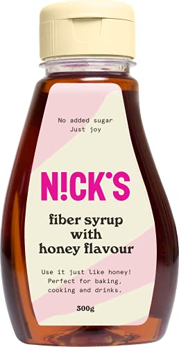 NICKS Fiber Sirup mit Honigaroma, ballaststoffreiche natürliche Keto Süßstoff ohne Zuckerzusatz, Glutenfrei, Low carb Zuckerersatz (300g) von N!CK'S