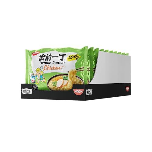 Nissin Demae Ramen – Huhn, 10er Pack, Instant-Nudeln japanischer Art, mit Hühnerfleisch-Geschmack, Sesamöl & asiatischen Gewürzen, schnell & einfach zubereitet, asiatisches Essen (10 x 100 g) von NISSIN