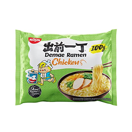 Nissin Demae Ramen – Huhn, Einzelpack, Instant-Nudeln japanischer Art, mit Hühnerfleisch-Geschmack, Sesamöl & Gewürzen, schnell & einfach zubereitet, asiatisches Essen (1 x 100 g) von NISSIN