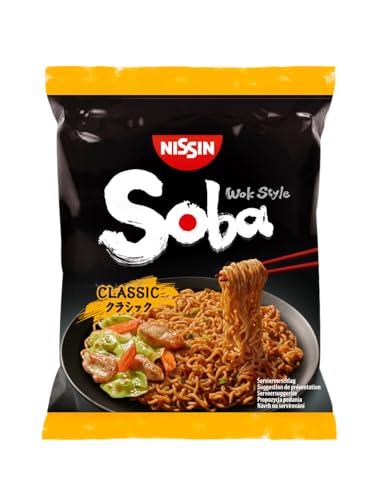 Nissin Soba Bag – Classic, 9er Pack, Wok Style Instant-Nudeln japanischer Art mit Yakisoba-Sauce, schnelle Zubereitung, asiatisches Essen, 9 x 109g von NISSIN