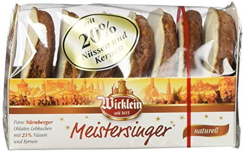 Wicklein Feine Nürnberger "Meistersinger" Oblaten-Lebkuchen, naturell, 7er-Pack (7x200g) von NOASR