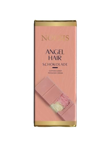 Noesis Angel Hair Schokolade 75g – Handgefertigt – Premium Ruby und Weiße Schokolade mit Pistaziencreme und Zuckerwattefüllung – Exklusiver Genuss aus edlen Zutaten von NOESIS