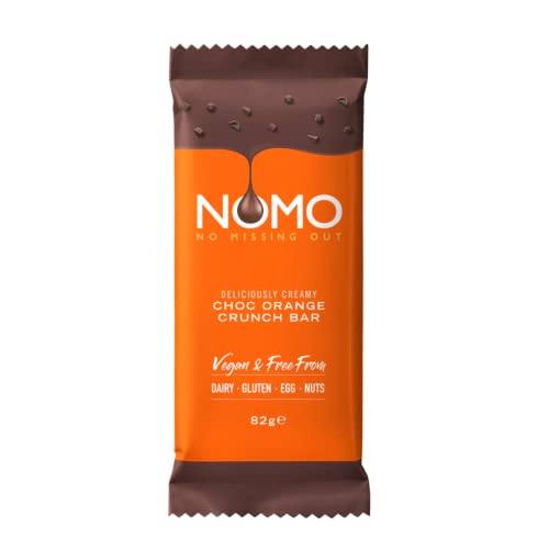 NOMO Orange Crunch Choc Bar Tafelschokolade | 12 x 85 g | VEGANE Schokolade für Alle | LAKTOSEFREI, GLUTENFREI, EIFREI, NUSSFREI | Allergiker geeignet | NO MISSING OUT von NOMO