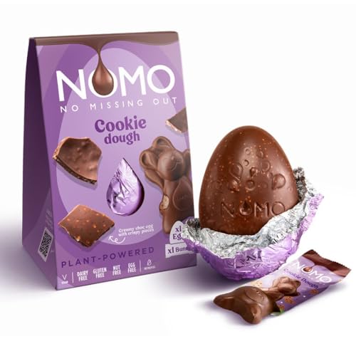 NOMO XL-Osterei Cookie Dough + Cookie Dough Osterhase | 155g | Vegan & Allergenfreie Schokolade | Hohlei | Cookie Dough Schokolade | Glutenfrei, Nussfrei, Vegan, Plantpowered von NOMO