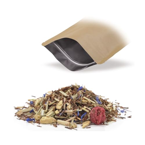 Novecento Tè® | Blaubeer-Ingwer-Aufguss | Ingwer-Blaubeer-Kräutertee Kornblumenblätter | Rooibos Blaubeeren Ingwer | Rooibos Roter Tee, gemischte Fruchtgewürze - 50 Gr von NOVECENTO TE'