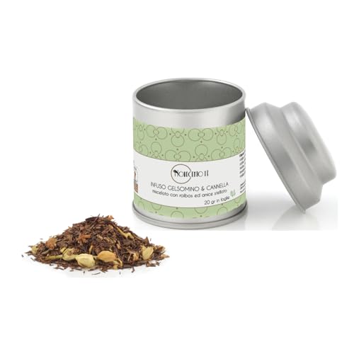 Novecento Tè® | Jasmin- und Zimtblattaufguss – 20 Gr | Rooibos mit Jasmin, Zimt und Anis | Mischung aus Rooibos und losen Gewürzen in Metalldose von NOVECENTO TE'