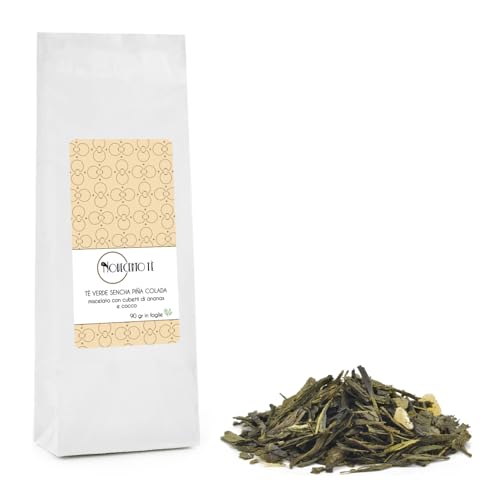 Novecento Tè® | Sencha Grüntee Piña Colada Blätter - 90 Gr | Grüne Sencha-Ananas und Kokosnuss | Grünteemischung Piña Colada Ananas Kokos lose von NOVECENTO TE'