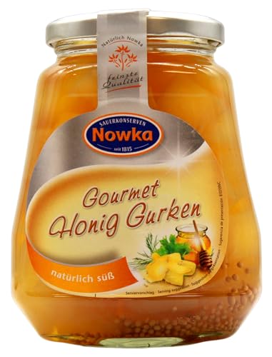 Nowka Gourmet Honig Gurken natürlich süß, 10er Pack (10 x 340g) von NOWKA