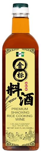 Premium Shaoxing Kochwein, 1000 ml, Shaoxing Reiswein, chinesischer Kochwein, roter Kochwein, die häufigste Zutat, die in hausgemachter asiatischer Küche verwendet wird von NPG