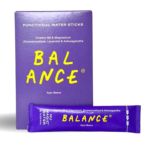 Nu Magic Water by BIOGENA ‘Balance’ – Functional Water Sticks Containing Vitamin B6, Magnesium, Lemon Balm, Lavender and Ashwagandha 48g (12x4g) von NU MAGIC WATER