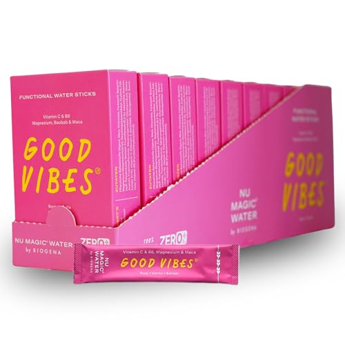 Nu Magic Water by BIOGENA ‘Good Vibes Only’ – Funktionelle Wassersticks mit Vitamin C und B6, Magnesium und Maca 540g (10x54g) von NU MAGIC WATER