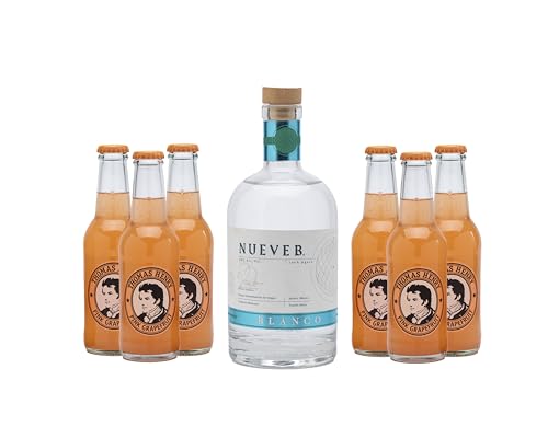 Tequila Nueve B Paloma Set - Tequila Nueve B Blanco & 6 Flaschen Thomas Henry Pink Grapefruit Limonade (Bundle) von NUEVE B