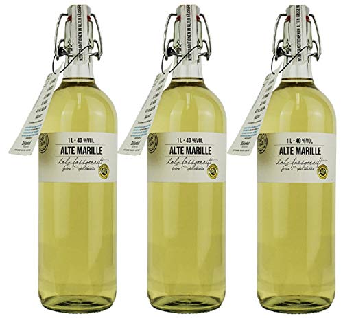 33,66€/l Birkenhof Alte Marille 3 x 1,0 l in Bügelflasche im Cognacfass gereift von NUGOYA