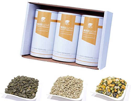 Salat mix Set | Salatkerne | Nussmischung Vorteilspack | 3x250g Bundle | Geröstete Kürbiskerne | Sonnenblumenkerne naturell | Salat mix mischung von NUSSSUCHT Deutsch Süßwaren