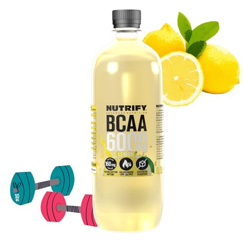 NUTRIFY 4.000 mg BCAA Drink Lemon, inkl. Pfand, EINWEG 18 x 500ml Hochleistungsgetränk mit 160mg Koffein, Pre-Workout Booster, Ohne Zucker von NUTRIFY