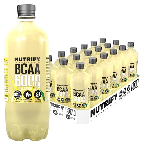 NUTRIFY 4.000mg BCAA Energy Drink Lemon 36 x 500ml Getränk mit 160mg Koffein, Vitaminen, Aminosäuren, Pre-Workout Booster - zuckerfrei, vegan von NUTRIFY