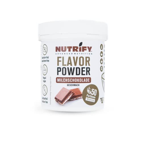 NUTRIFY Advanced Nutrition Milk Chocolate Flavor Powder 150 g, Aromapulver mit Milchschokoladegeschmack und 7,5 kcal pro Portion, Vegan, Laktosefrei, Glutenfrei von NUTRIFY