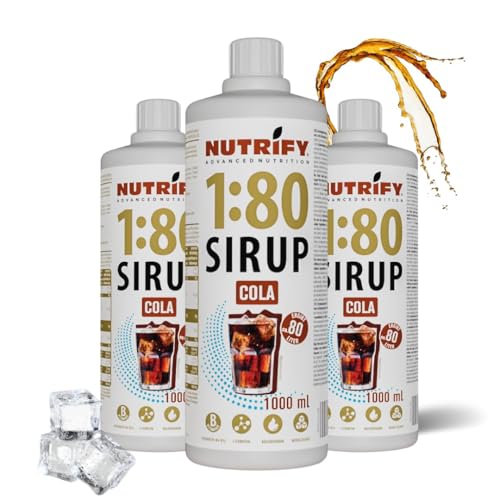 NUTRIFY Vital Fitness Drink 1:80 Sirup 6 x 1L Cola, Getränkekonzentrat mit Vitaminen und L-Carnitin zuckerfrei - ergibt 480L Sportgetränk kalorienarm 6er Pack x 1000ml von NUTRIFY