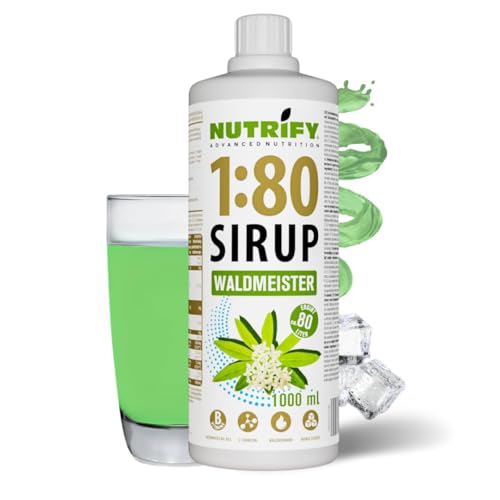 NUTRIFY Vital Fitness Drink 1:80 Sirup 6 x 1L Vorteilsset - Waldmeister, Getränkekonzentrat mit Vitaminen und L-Carnitin zuckerfrei - ergibt 240 Liter Sportgetränk kalorienarm 6er Pack von NUTRIFY