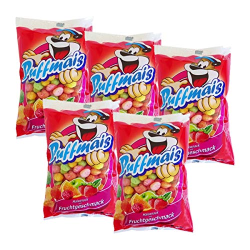 Puffmais Frucht - Maisflips/Maissnack/Flips mit Fruchtgeschmack (5 x 80g) von NV