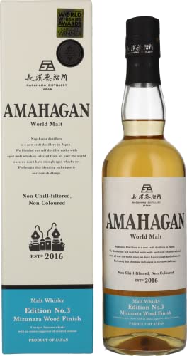 Amahagan World Malt Whisky Edition No.3 MIZUNARA WOOD Finish 47% Vol. 0,7l in Geschenkbox von Nagahama