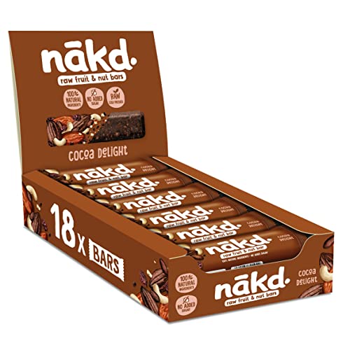 Cocoa Delight Natürliche Obst- und Nussriegel - Vegan - Glutenfrei - natürlicher Snack, 35 g (18 pro Packung) von Nakd