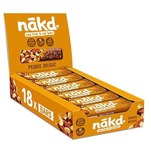 Peanut Delight Natürliche Obst- und Nussriegel - Vegane Riegel - Glutenfrei - natürlicher Snack, 35 g (18 pro Packung) von Nakd