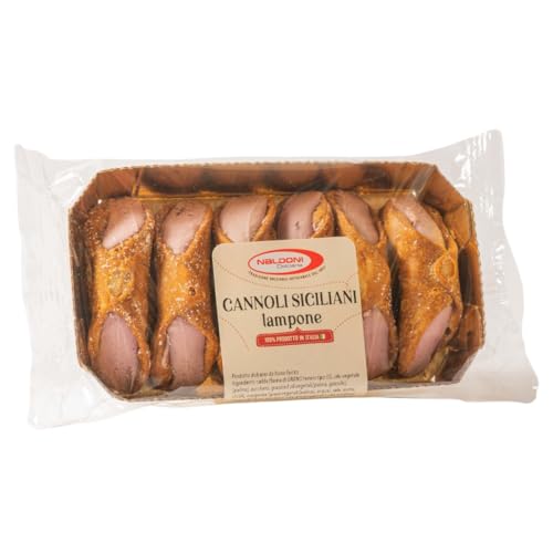 Naldoni Cannoli Siciliani Lampone, sizilianische Gebäckröllchen gefüllt mit Himbeer-Creme, 200 g von Naldoni