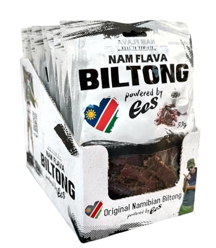 Nam Flava - Geschenkbox Original Biltong aus Namibia - 0,6 kg (12x50 g) - Beef Jerky, Trockenfleisch, viel Protein von Nam Flava