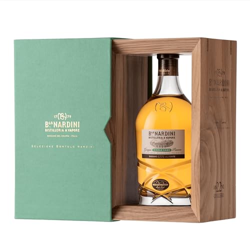 NARDINI Grappa Riserva Single Cask 22 Jahre - Selezione Bortolo 45% vol. - luxuriöser Grappa mit zartem Profil und blumigem Duft, mindestens 22 Jahre in slawonischen Eichenfässern gereift (1 x 0,7l) von Nardini