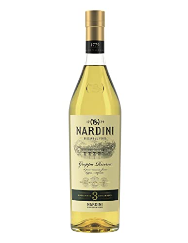 Nardini Grappa Riserva 3 Jahre - Selezione Bortolo 50% vol. - sanfter Grappa mit komplexem Profil und fruchtigen Aromen, mindestens 3 Jahre in slawonischen Eichenfässern gereift (1 x 1,0l) von Nardini