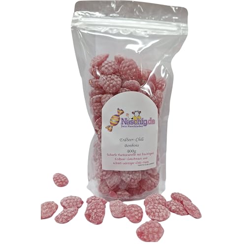 Naschig Erdbeer- Chili Bonbons scharfes Lutschbonbon 400g von Naschig