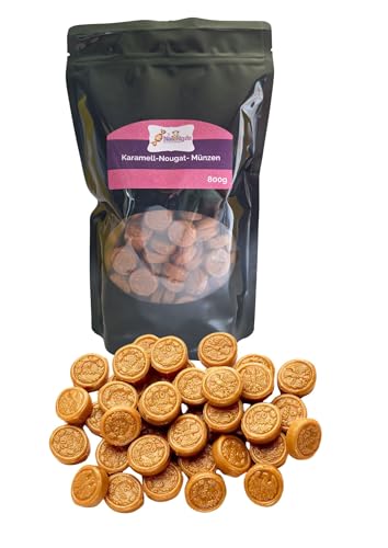 Naschig Karamell- Nougat Münzen/gefüllte Bonbons 800g von Naschig