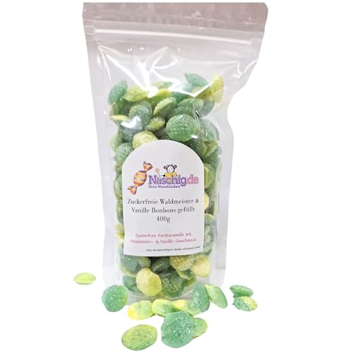 Naschig zuckerfrei Waldmeister & Vanille Bonbons 400g von Naschig