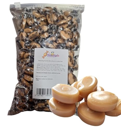 Naschig zuckerfreie Karamell Bonbons mit cremigem Butter-Toffee-Geschmack 1 Kg von Naschig