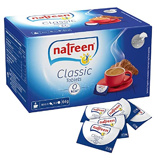 natreen Classic Streifentabletten, natreen Süßstoff Tabletten für Kaffee oder Tee, Großpackung mit 6 x 500 x 2 Stück von Natreen