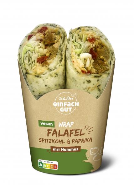 Natsu Einfach gut Wrap Falafel Spitzkohl & Paprika mit Hummus von Natsu