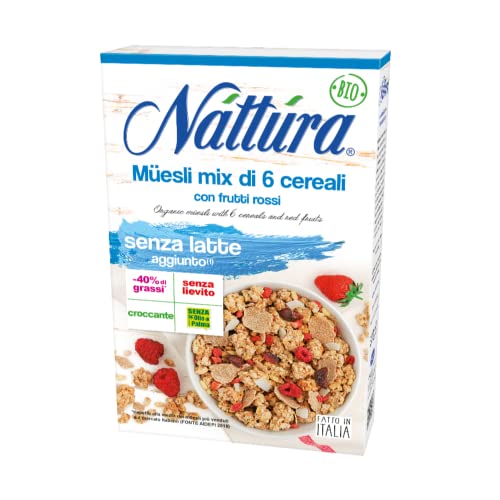 Nattura® | Bio-Müsli-Mix 6 Cerealien Rote Früchte | Müsli ohne Hefe ohne Palmöl - 1 Packung (300 g) von Náttúra