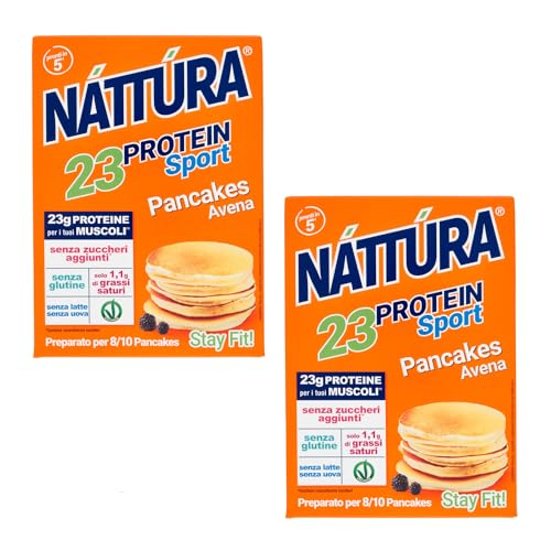 Náttúra Nattura® | Hafer-Protein-Sport-Pfannkuchen-Mix | Protein-Mix Hafer-Pfannkuchen Energie-Frühstück | 2 Packungen für ca. 16–20 Pfannkuchen von Náttúra