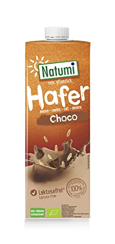 Natumi Bio-Haferdrink Choco, 8 x 1L – laktosefrei, Bio, vegan, hergestellt mit deutschem Hafer, milchfreie Alternative von Natumi