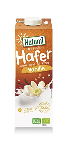 Natumi Bio Haferdrink Vanille, 8 x 1L – laktosefrei, ohne Zuckerzusatz, Bio, vegan, milchfreie Alternative von Natumi