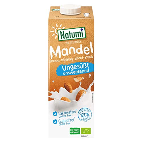 Natumi Mandeldrink Ungesüßt Bio Vegane Milchalternative, Nuss, 12er Pack (12 x 1Liter) von Natumi