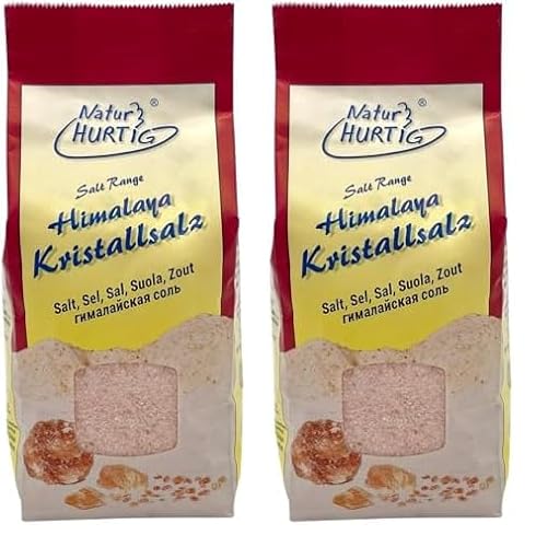 Natur Hurtig Himalaya Salz fein 1 kg | Kristallsalz aus der Salt Range/Pakistan, 100% Naturbelassen, unraffiniert, unjodiert (Packung mit 2) von Natur Hurtig