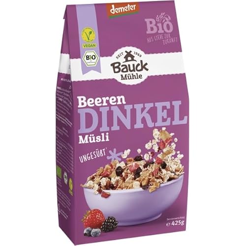 Bauckhof Dinkel-Müsli mit Beeren, ungesüßt (425 g) - Bio von Natur.com